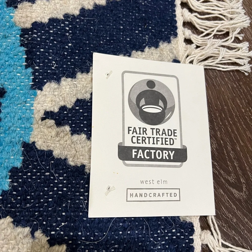 NWT west elm Geometric Fringe mat 2 total